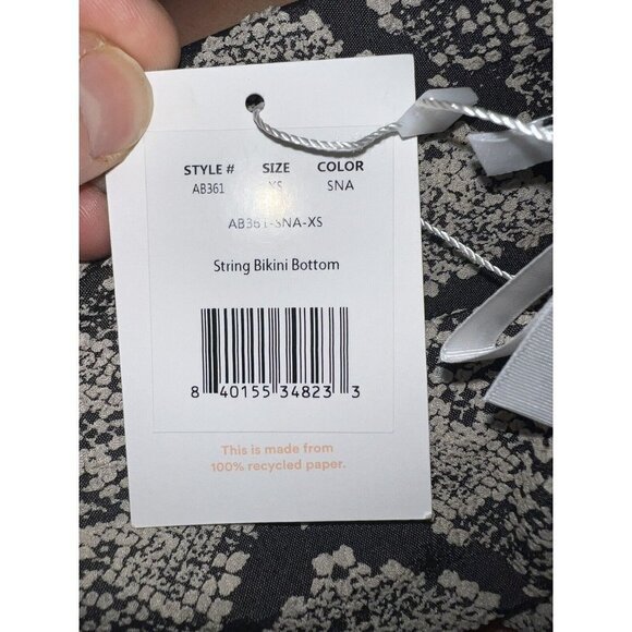 Andie Bikini Top Snake Print Black/Cream Sicily Top String Bikini NWTS 1D - Picture 13 of 13